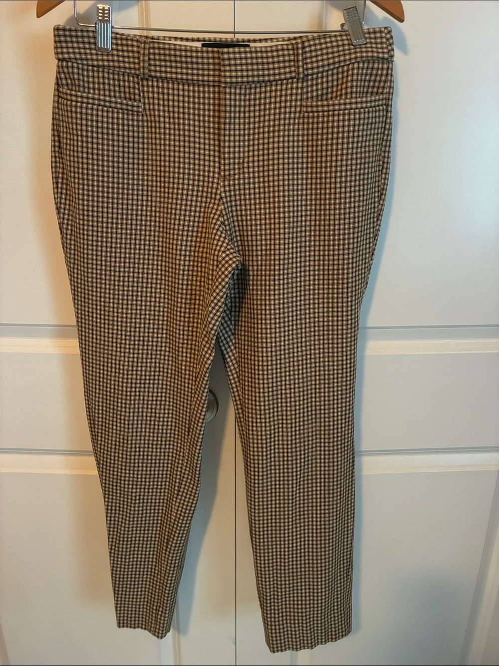 Banana Republic Brown & Black Houndstooth Ankle Pants Sloan Curvy Fit Size 6